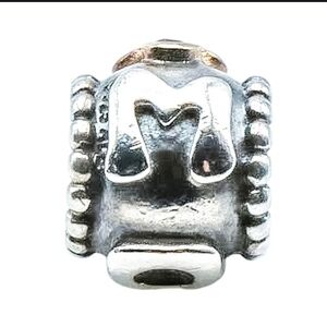 Pandora *Retired*Mom charm in sterling silver and 14K gold pink CZ